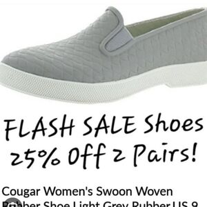 Cougar Women's Woven Slip-On Loafer in Light Gray Size 8 Perfect For Wet Spring